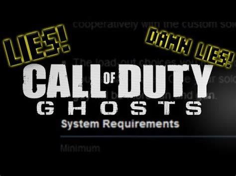 CoD: Ghosts Has FALSE System Requirements - YouTube