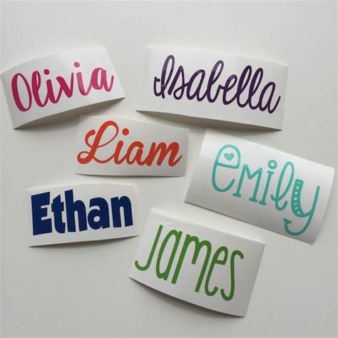 Personalized Name Decal // Vinyl Name Sticker // Name Label - Etsy