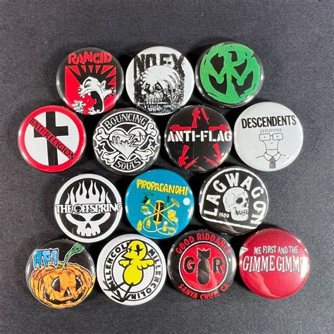 90's Punk Rock 1" Button Pin Set (14 Pins) Nofx Rancid Offspring | eBay