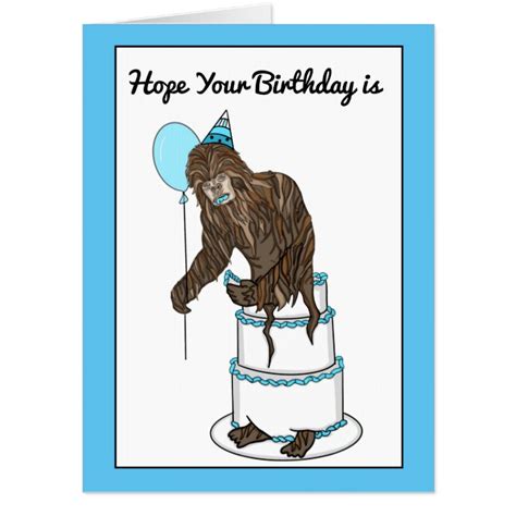 Jumbo Huge Large Bigfoot Birthday Card | Zazzle.com