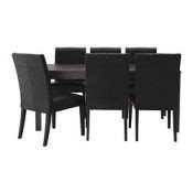 IKEA BJURSTA/HENRIKSDAL Table et 6 chaises noir (BJURSTA/HENRIKSDAL Table and 6 chairs brown ...