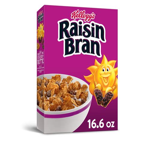 Kellogg's Raisin Bran, Breakfast Cereal, Original, Excellent Source of Fiber, 16.6oz - Walmart ...