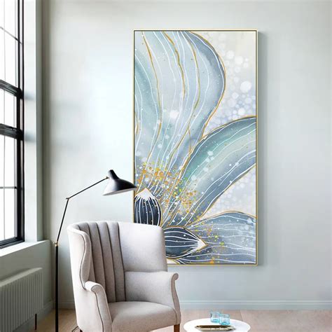 New Chinese Style Blue Lotus Canvas Painting Posters Print Creative ...