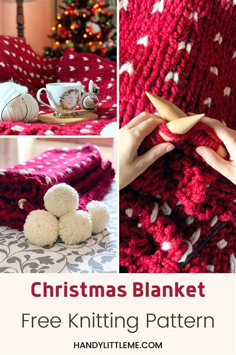 Christmas Blanket Knitting Pattern (Free + Festive!) - Handy Little Me