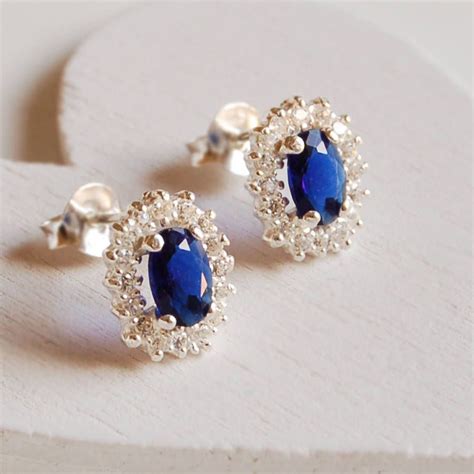 Vintage Style Sapphire Earrings | Sapphire earrings, Sapphire earrings studs, Glass earrings