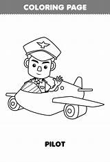 Education Game For Children coloring Page Of Cute Cartoon Pilot  sketch template