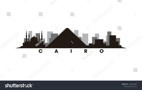 Cairo Egypt Skyline Landmarks Silhouette Vector Stock Vector (Royalty ...