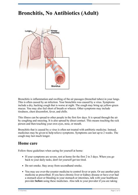 Text - Bronchitis, No Antibiotic (Adult) - HealthClips Online