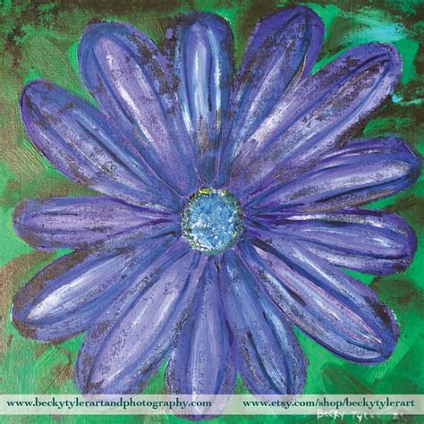 Purple Daisy Painting, Acrylic & Indian Ink in 2020 | Daisy painting ...