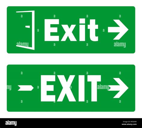 Exit Door Sign Designs in Green Color Stock Vector Image & Art - Alamy