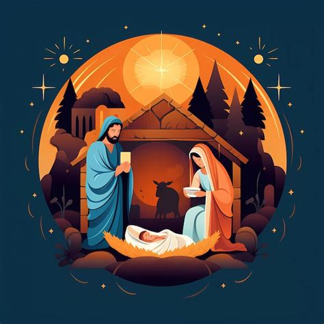 Premium Vector | Nativity scene christmas