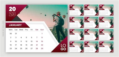 Premium Vector | 2023 modern new year desk calendar design template