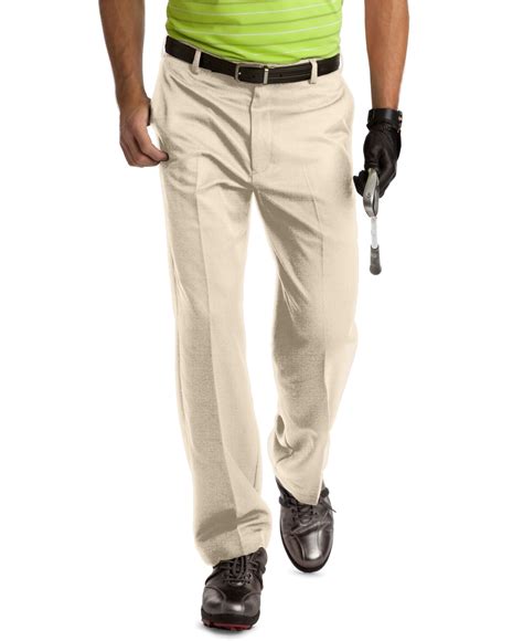 Izod Flat Front Microfiber Golf Pants in Natural for Men | Lyst