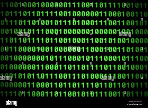 binary code on green screen Stock Photo - Alamy