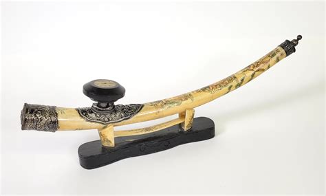 Antique Chinese Ming Guo Engraved Bone Opium Pipe - Antique Chinese ...