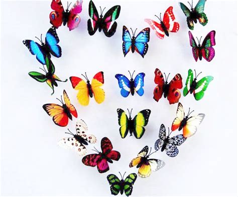 Fake Decorative Butterflies Artificial Craft Colorful Wedding Supplies 12pcs/lot | Butterfly ...