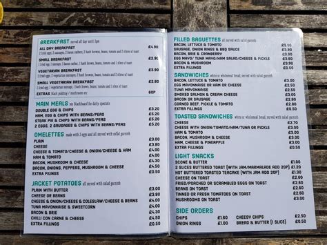 Menu at The Riverside Cafe, Wimborne Minster