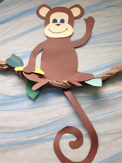 Construction paper monkey Paper Crafts Origami, Easy Paper Crafts, Fun Arts And Crafts, Fun ...