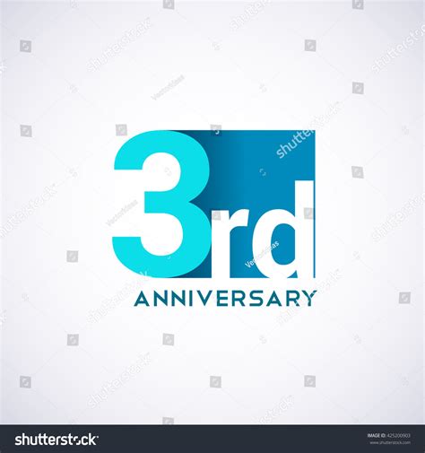 Template Logo 3rd Anniversary Blue Colored Stock Vector (Royalty Free ...