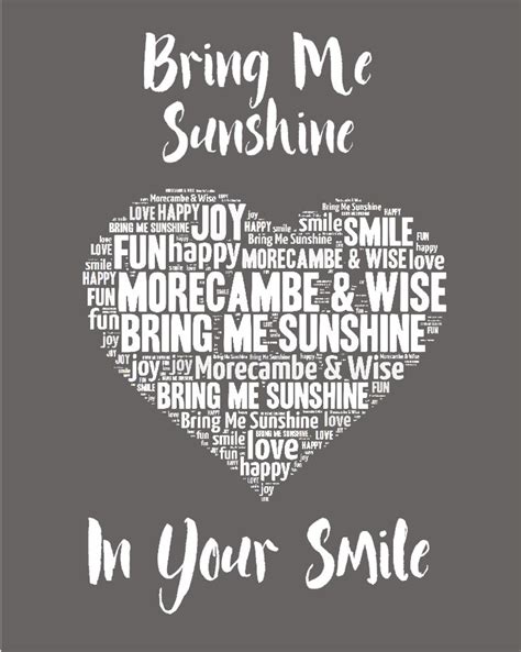 MORECAMBE and WISE Bring Me Sunshine Music Love Song Lyrics Heart Art ...