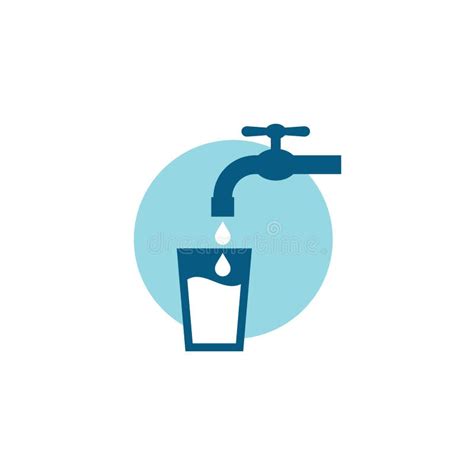 Plumbing Logo with Faucet and Water Stock Vector - Illustration of pipe, background: 111856222