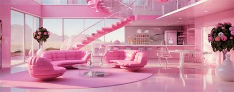 Premium AI Image | Barbie doll pink interiour modern house every ...