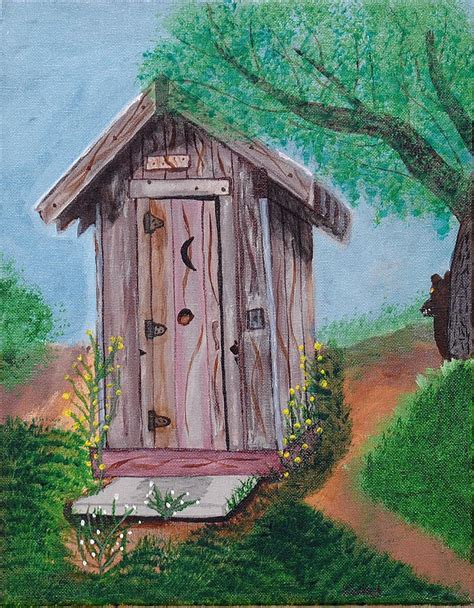 The Outhouse Painting by Robert Kelley