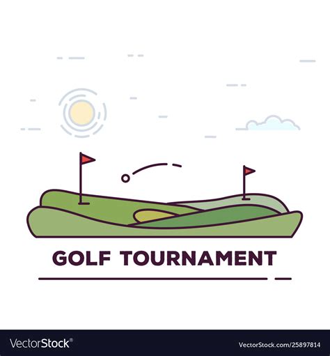 Golf tournament line banner Royalty Free Vector Image