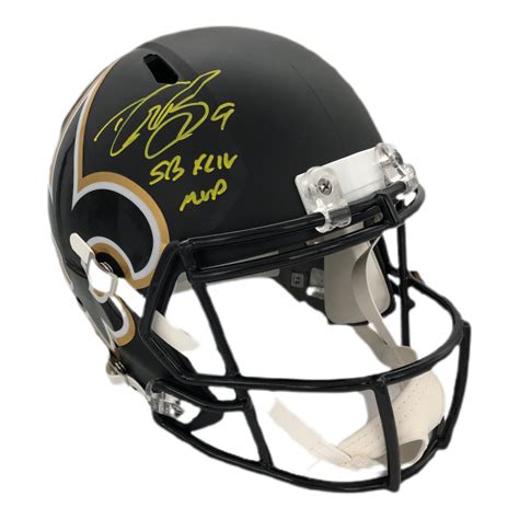 Drew Brees Signed Saints Full-Size AMP Alternate Speed Helmet Inscribed "SB XLIV MVP"(Beckett ...