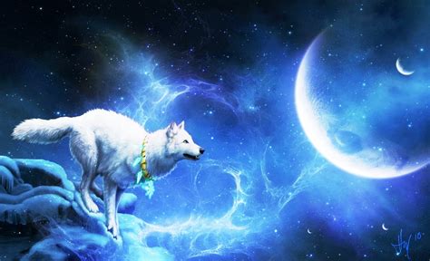 Image - White-wolf-and-blue-moon.jpg | Animal Jam Clans Wiki | FANDOM ...