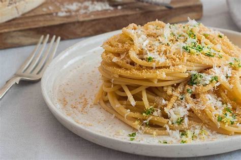 Spaghetti with Grana Padano, toasted breadcrumbs and gremolata, Entrees ...