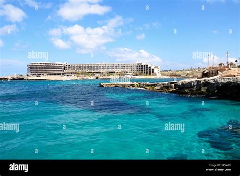 View of Ramla Bay Resort Hotel and beach, Ramla Bay, Malta, Europe Stock Photo - Alamy