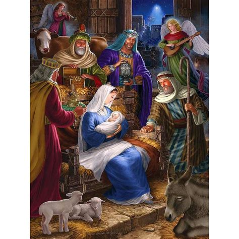 Baby Jesus Birth Diamond Painting | Christmas nativity scene, Cross paintings, Christmas scenery