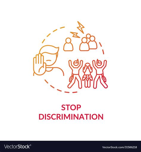 Stop discrimination red concept icon Royalty Free Vector