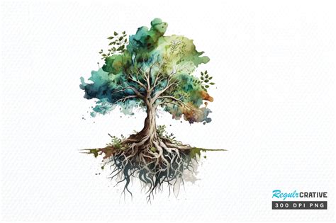 Watercolor Tree Roots Clipart Png Graphic by Regulrcrative · Creative Fabrica