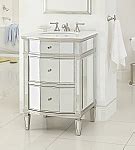 Adelina 47 inch Cottage Bathroom Sink Vanity, White marble counter top