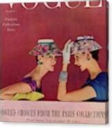 A Vogue Cover Of Models Wearing Lilly Dache Hats Art Print by Richard Rutledge - Conde Nast