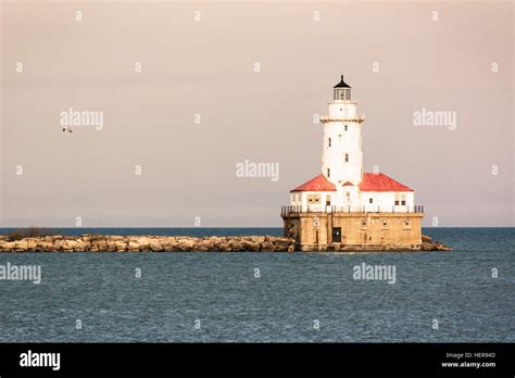 Chicago Leuchtturm im Lake Michigan Stock Photo - Alamy