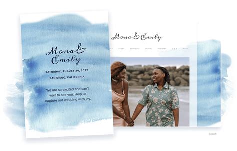 Beach Wedding Evite Photo Blue Watercolor Wedding Invite Printable GEMMA Ocean Wedding ...