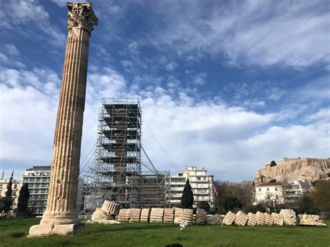 Restoration Of The Temple Of Olympian Zeus In Athens