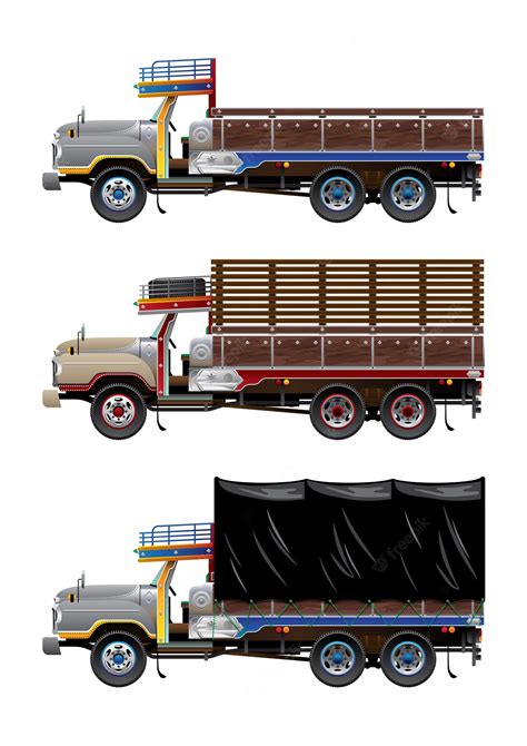 Premium Vector | Vintage Truck set