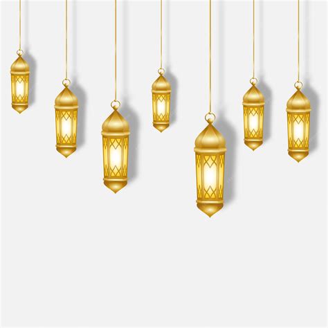 Premium Vector | Realistic gold lanterns are isolated