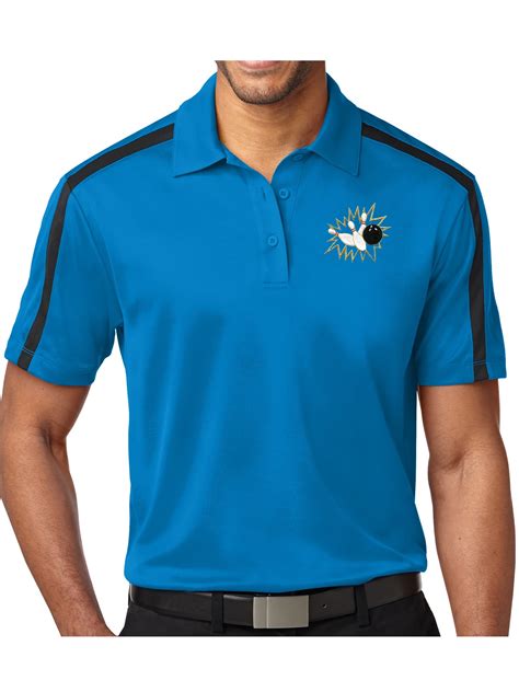 Mens Bowling Pins Crashing Premium Polo Shirt - Brilliant Blue/Black, 2XL - Walmart.com