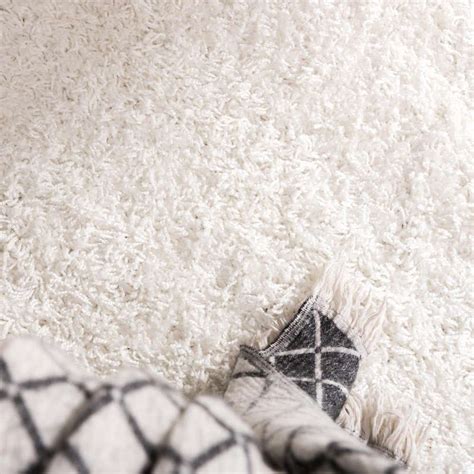 Snow White 8' x 10' Solid Shag Rug | eSaleRugs