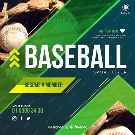 Free Vector | Baseball flyer