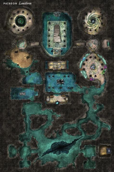 Atlantis Temple Dungeon [30x45][OC][Art] : battlemaps | Fantasy map, Fantasy world map, Dnd ...