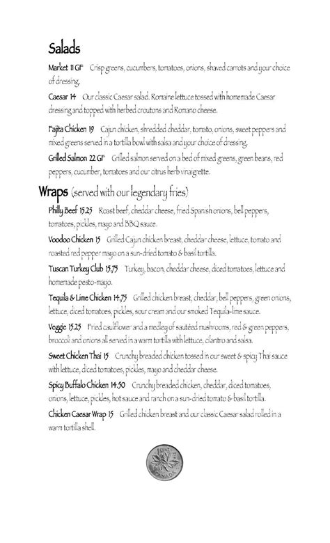 Menu at Copper Penny restaurant, Kingston, 240 Princess St