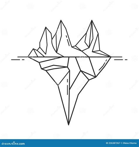 Iceberg Icon in Outline Style. Vector Illustration. Stock Vector ...