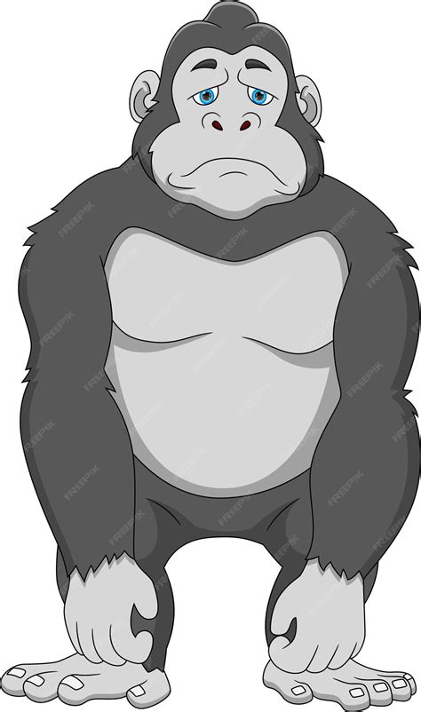 Premium Vector | Sad gorilla cartoon on white background