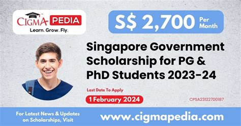 Singapore Government Scholarship for PG and PhD Students 2023-24 : Last ...